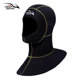 Chapéu de neoprene para mergulho submarina, 3mm, equipamento de mergulho com ombro, snorkel, inverno, mergulho quente, pesca submarina - Image 1