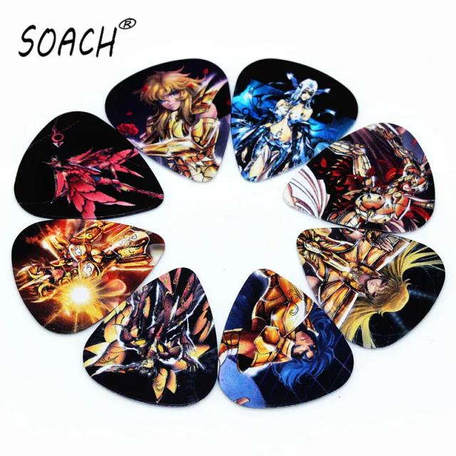Soach - Mix de Palhetas de Desenho Animado para Guitarra com 1.0mm de Espessura, 50 Acessórios para Guitarra, Ukulele e Baixo
