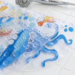 Cute Anti-Slip PVC Bathtub Mats com otário para crianças, Fish Animal Mats, Tapete de banheiro, Tapete de banho de chuveiro, Almofada de massagem macia, 20 cores, novo - Image 3
