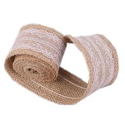 Fita natural da serapilheira de juta 2m hessian com detalhe do laço, 5cm larguras festa decoração do casamento guarnição do laço aa8002 - Image 5
