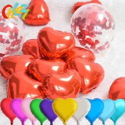 Balões infláveis de alumínio de 10 polegadas, balões de coração, amor, estrela, casamento, de aniversário, decoração de festa, suprimentos, 10 peças - Image 1