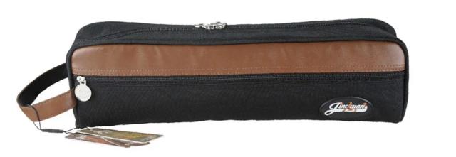 Design Portátil e À Prova d'Água para Estojo de Flauta de 17 Furos com Almofada e Bolsos em Preto e Vermelho