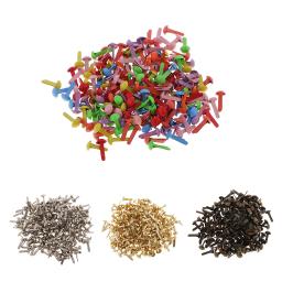 Fixador de papel para scrapbooking, mini pinos decorativos de cabeça redonda com 200 peças, parafusos de metal para artesanato em papel, papelaria e escritório - Image 6