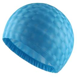 Crystal Water Cube Grids Hat para homens e mulheres, Tecido de revestimento PU, Proteção de cabelo longo impermeável, Piscina - Image 2