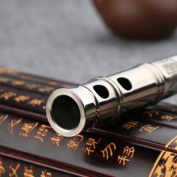 Flauta profissional de titânio com 2 seções de metal, instrumento musical de sopro, flauta clássica de 8 furos, tubo de titânio - Image 6