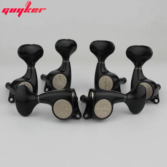 Cabeças de Máquina Seladas Guyker 3r3l para Guitarras Elétricas ST e TL com Afinador de Chave e Conjunto de Substituição Preto