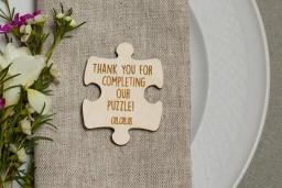 Lembrança personalizada para casamento, quebra-cabeça personalizado, mesa de casamento, etiquetas de madeira gravadas a laser - Image 2