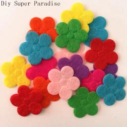 Novo 50 pçs mix 20mm acolchoado feltro primavera flor apliques artesanato casamento fazendo diy a71a - Image 4