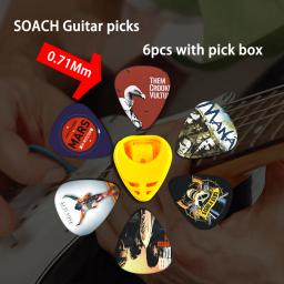 Soach kit de ferramentas super valor para guitarra, afinador de violão + capo + plectrum suporte + chaveiro + 6 cores palhetas acessórios peças de guitarra - Image 3
