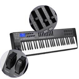 WORLDE-Controlador de Teclado Portátil, 61 Teclas, USB MIDI, 8 RGB, Retroiluminado Colorido, Trigger Pads com Cabo USB, PANDA61 - Image 3