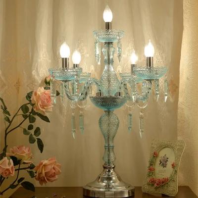 Luminária de Mesa Moderna em Cristal Europeu para Casamentos e Decoração de Quarto de Casal
