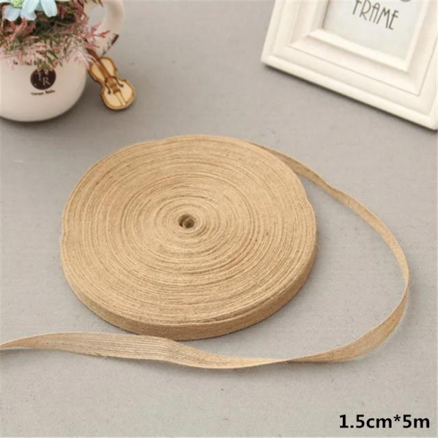 Rolo de Serapilheira Hessian de 5m - Fita Multiestilos em Juta Natural para Casamentos e Artesanato Vintage DIY
