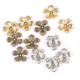 Enfeites de metal para decoração de casa, 3 cores flores ornamentais enfeites conectores para diy scrapbooking artesanato decoração 50 peças 22mm yk0742 - Image 6