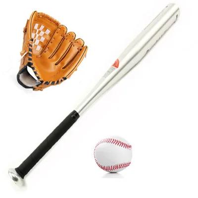 Conjunto de beisebol e brinquedos para atividades ao ar livre, conjunto de beisebol com bolsa, bastão de madeira e liga de alumínio, luva de couro pu, brinquedo macio de 9 polegadas - Image 1