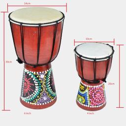 Tambor africano djembe sintonizável de percussão esculpido à mão pintura de mogno djembe com cabeça de pele de cabra padrão litfun - Image 2