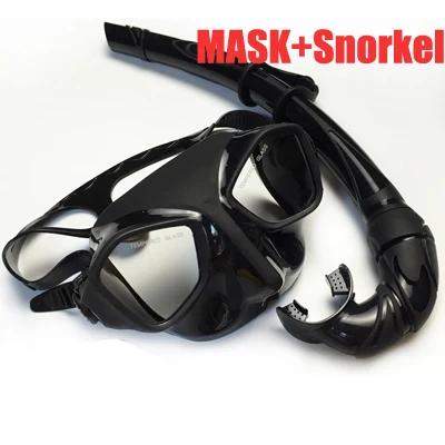 Máscara de Mergulho de Baixo Volume e Tubo de Respiração de Silicone Flexível - Conjunto de Snorkel Preto para Adultos