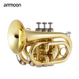 Ammoon-Mini instrumento de sopro com bocal e luvas, trompete, Bb Flat, pano de limpeza, estojo, quente - Image 2
