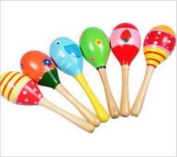 1 pçs madeira maraca chocalhos de madeira crianças festa musical favor criança bebê abanador brinquedo quente bebê chocalhos celulares venda quente - Image 2