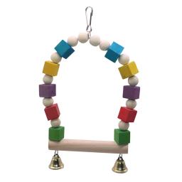 Conjunto de brinquedos de pássaros suspensos para pequeno papagaio, balanço, mastigação, treinamento, rede, sino, poleiro, escada, suprimentos para animais, 1pc - Image 4
