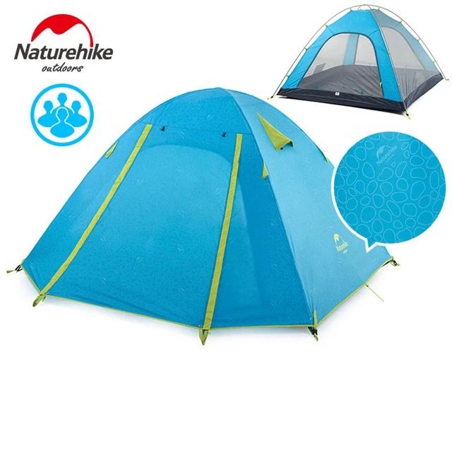 Barraca Naturehike de Acampamento com Duas Camadas, Tenda de Alumínio Impermeável e Resistência ao Vento para 2-4 Pessoas, Design Inovador para Aventuras ao Ar Livre