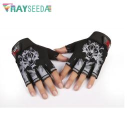 Rayseeda lobo metade do dedo luvas de levantamento de peso ajustável verão respirável correndo equitação fitness ciclismo luvas para homens - Image 4