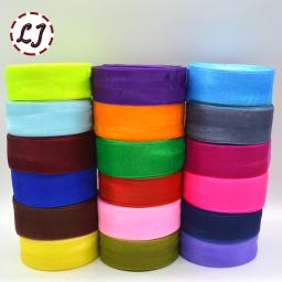 Marca de alta qualidade 10mm/15mm/20mm/25mm/40mm organza fita guarnição para casamento artesanato arco presente festa decoração embrulho riband diy - Image 2