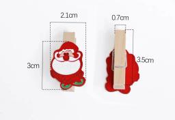 Prendedor de madeira para roupas série natal, prendedores para foto, cartões postais, prendedor de papel, artesanato, panos para decoração e escritório - Image 5