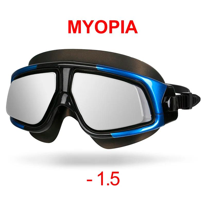 Copozz espelhado miopia óculos de natação silicone grande quadro óculos de natação à prova dwaterproof água anti nevoeiro uv óculos masculino e feminino máscara - Image 1