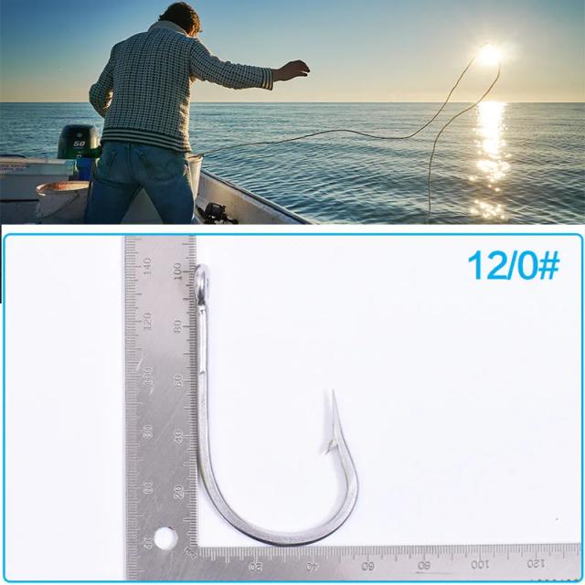 Leo Gancho de Pesca Mar Profundo 2pc Aço Inoxidável para Peixes Grandes