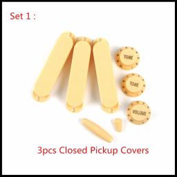 1 conjunto de capas de captador de guitarra elétrica, + maçanetas de 2t1v + ponta de interruptor de 5 vias + ponta de barra amarela para peças de guitarra fd st - Image 2