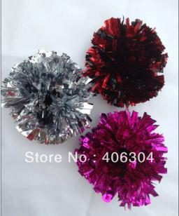 Frete grátis-pompom metálicos para pulso-com elástico que líder pom-pom 55g vermelho preto verde azul dourado prateado - Image 3