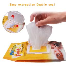 100 Animais de Estimação Cães Gatos Pçs/set Olhos Lenços Umedecidos De Limpeza Toalhas De Papel Wipes Removedor de Mancha Lágrima Suave Não-intivating Grooming Suprimentos - Image 2