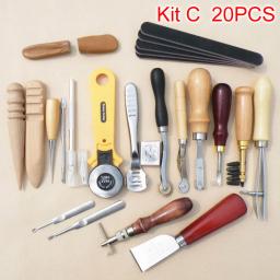 Sanbest-kit de ferramentas para artesanato em couro, conjunto de acessórios para costura, escultura em couro, groover, trabalho, diy - Image 3