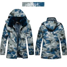 Casaco camuflado de algodão quente, jaqueta com capuz e forro removível para homens, inverno ao ar livre, à prova d'água, tamanho grande - Image 1