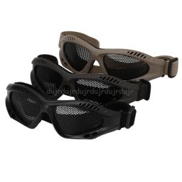 Óculos de proteção para airsoft, óculos táticos ao ar livre antiembaçante com malha de metal 3 cores n06 - Image 1