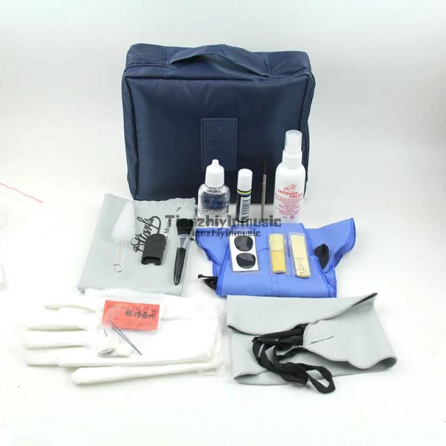 Kit Completo de Limpeza e Manutenção Profissional para Saxofone com Escova, Pano e Lubrificante