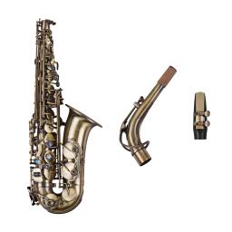 Muslady instrumento de sopro antigo mi bemol maior, saxofone com botão concha, padrão de escultura em chave, instrumento de sopro de madeira com estojo, luvas - Image 3