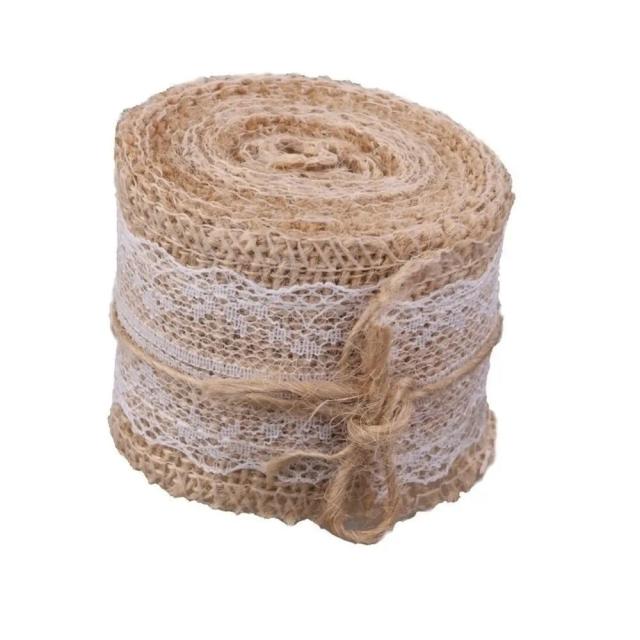 Fita de Juta Natural com Laço para Decoração de Casamento - 2m x 5cm