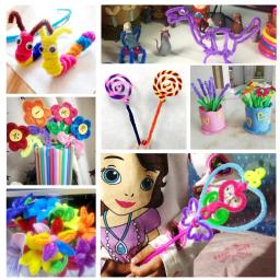 Hastes limpadoras de cachimbos para crianças, 50 peças 30cm colorido limpadores de cachimbo para diy brinquedos educativos de pelúcia artesanais materiais de arte diy - Image 3