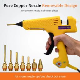 Pistola de cola quente profissional com kit de ferramentas 250W Bico de cobre puro Temperatura ajustável Uso de alta potência Bastão de cola de 11mm - Image 4