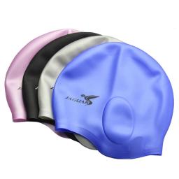Silicone à prova d' água touca de natação touca de natação Adulto Unisex Proteção Touca de natação Da Orelha de Sílica Gel Touca de Natação Das Mulheres Dos Homens Silicone hat2pc - Image 1