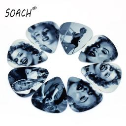 Soach 10 peças de palhetas de violão 0.71mm, brincos de duas faces, palheta para acessórios de guitarra - Image 1