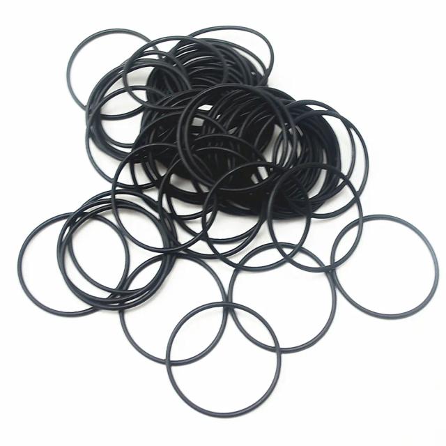 Conjunto de 50 Juntas de Anel de Borracha de Vedação Preto – Tamanhos 60 a 72mm*2mm