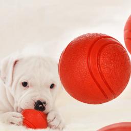 Hoopet-bola de borracha para o cão, brinquedo mordida resistente para o filhote de cachorro, peluche, pitbull, cor vermelha, bola sólida, pet fornecimentos, tamanho s-xl - Image 3