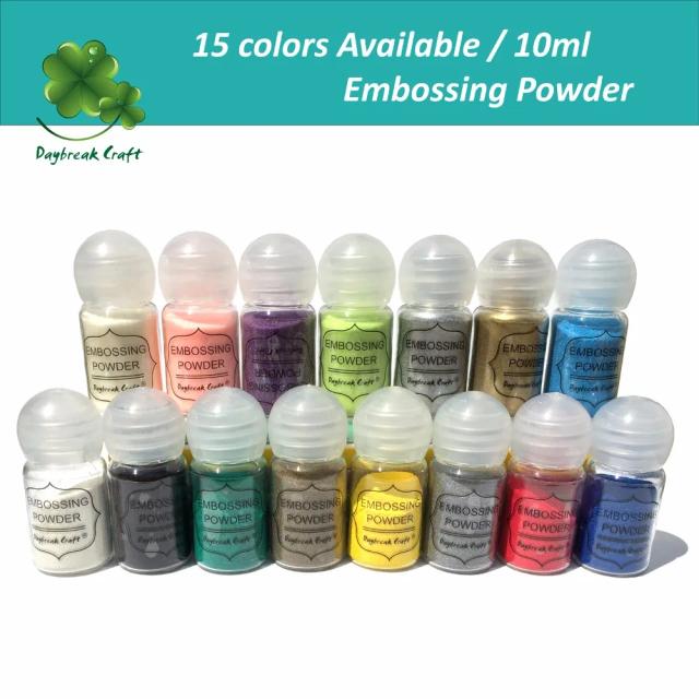 Pacote com 5 Potes de 10ml de Pó Metálico para Gravação em Relevo - Ideal para Scrapbooking e Decoração de Enfeites