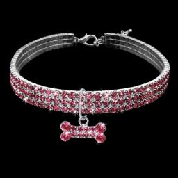 Quente bling strass cão colar colar diamante jóias pingente para cachorro de estimação todas as estações novo bonito - Image 6