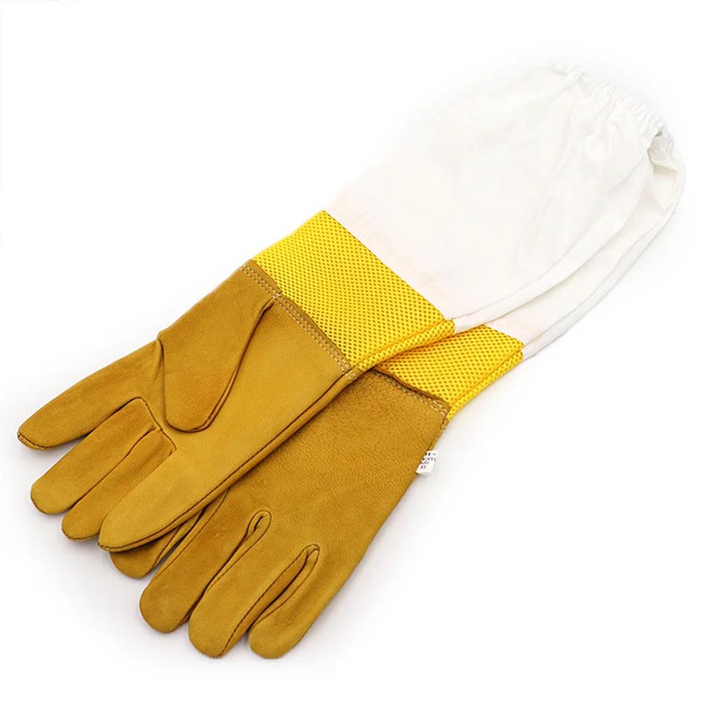 Luvas de proteção, Rede de pele de cabra ventilada, Mangas compridas, Equipamentos e ferramentas, 1 par - Image 1
