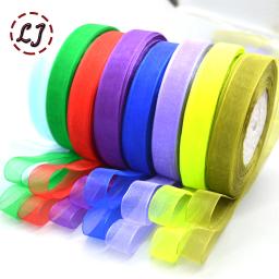 Marca de alta qualidade 10mm/15mm/20mm/25mm/40mm organza fita guarnição para casamento artesanato arco presente festa decoração embrulho riband diy - Image 4