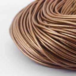 Cordão Redondo de Couro Genuíno para Jóias, DIY Acessórios para Colar e Pulseira, Artesanato, 100% Real, 10 m, 2mm - Image 4