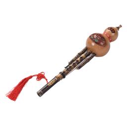 Chinês feito à mão de bambu preto hulusi cabaça cucurbit flauta instrumento musical étnico chave de c com caso para amantes da música iniciantes - Image 6